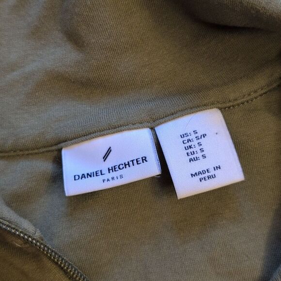 Daniel Hechter Paris Pullover sweater Olive Green zip neck soft cotton size S - Picture 3 of 7